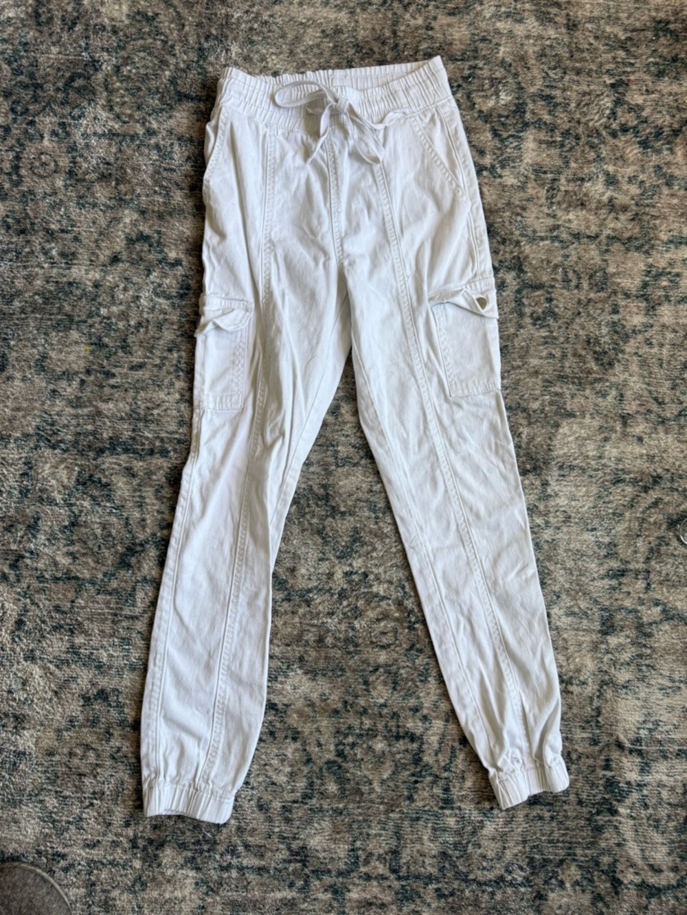 Juniors White Cargo Joggers